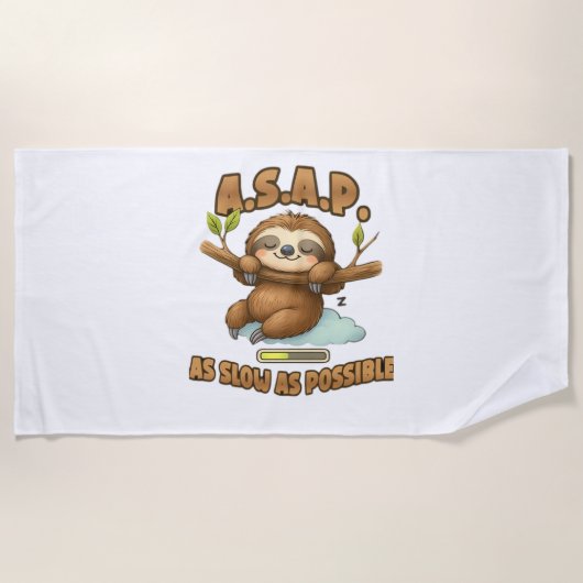 Schattigee luiaard ASAP – zo traag mogelijk Classi Strandlaken (Voorkant)