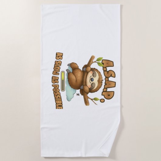 Schattigee luiaard ASAP – zo traag mogelijk Classi Strandlaken (Voorkant)