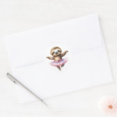 Schattigee luiaard ballerina dansen ballet ronde sticker (Envelop)