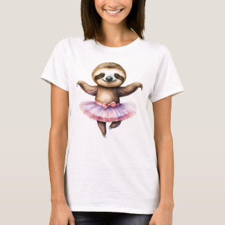 Schattigee luiaard ballerina dansen ballet t-shirt