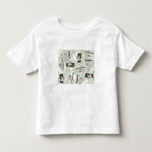 Schattigee luiaard dieren patroon in wild bos kinder shirts (Voorkant)