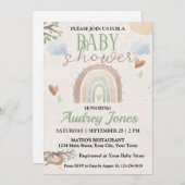 Schattigee Luiaard en Boho Rainbow Baby shower Kaart (Voorkant / Achterkant)