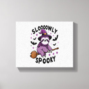 Schattigee Luiaard Happy Halloween (2) Canvas Afdruk