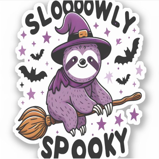Schattigee Luiaard Happy Halloween (2) Sticker (Voorkant)