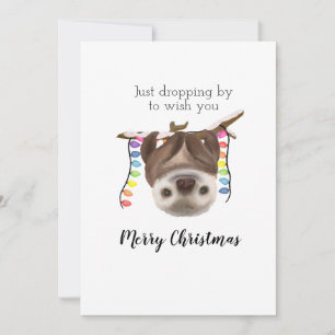 Schattigee Luiaard Kerst Kaart