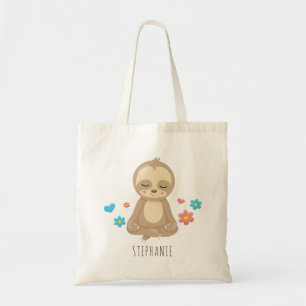 Schattigee Luiaard Meditatie Yoga Zitten Illustrat Tote Bag