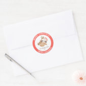 Schattigee luiaard met kerstmis ronde sticker (Envelop)