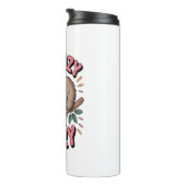 Schattigee Luiaard op Branch met Speels Thermosbeker (Geroteerd rechts)