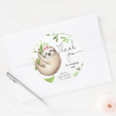 Schattigee luiaard roze groen blad groene stickers (Envelop)