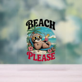 Schattigee luiaard zomertijd acryl bord (Neutraal)