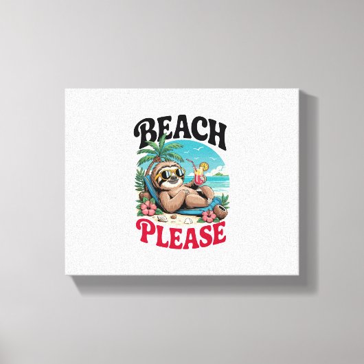 Schattigee luiaard zomertijd canvas afdruk (Voorkant)