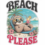 Schattigee luiaard zomertijd sticker (Voorkant)