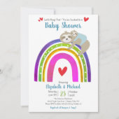 Schattigee luiaards, Boho regenboog, Modern Boy Ba Kaart (Voorkant)