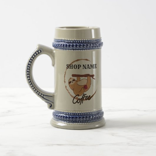 Schattigee luiaards koffie Tea custom Shop naam Bierpul (Links)