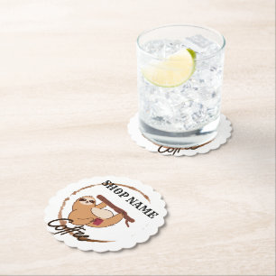 Schattigee luiaards koffie Tea custom Shop naam Kartonnen Onderzetters