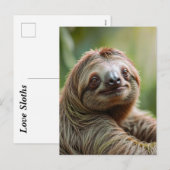 Schattigee luiaardsteun feestdagenkaart (Voorkant / Achterkant)