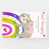 Schattigee luiaartjes boho regenboog roze baby mei spandoek (Horizontaal)