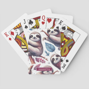 Schattigee luie naadloze Waterverf Pokerkaarten