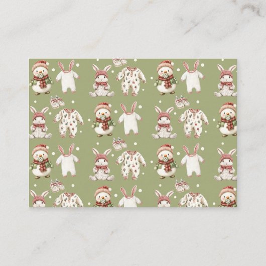 Schattigee Luier Raffle Ticket van Winter Baby sho Informatiekaartje (Achterkant)