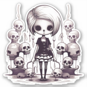 Schattigee maar enge Cartoon Zombie ontwerp Sticke Sticker
