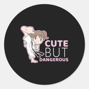 Schattigee maar gevaarlijke Judo Muay Thai MMA T-s Ronde Sticker