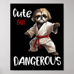 Schattigee maar gevaarlijke Shih Tzu Karate Kung F Poster