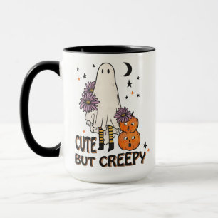 Schattigee maar griezelige retro geest Halloween C Mok