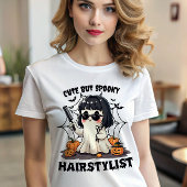 Schattigee maar spookachtige Haarstylist Halloween T-shirt