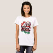 Schattigee maar wilde wasbeer kerst t-shirt (Voorkant volledig)