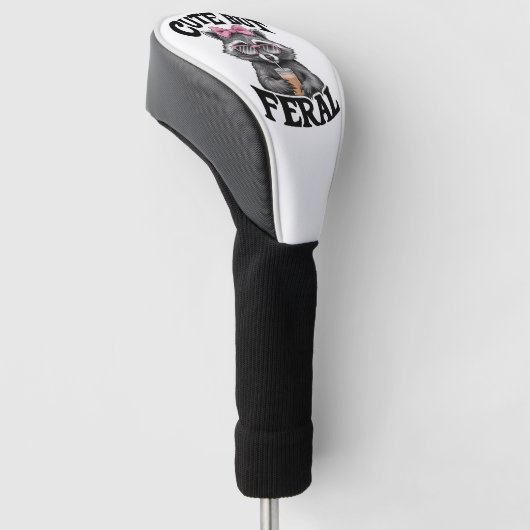 Schattigee maar wilde wasbeer met zonnebril wasbee golfheadcover (Schuin)