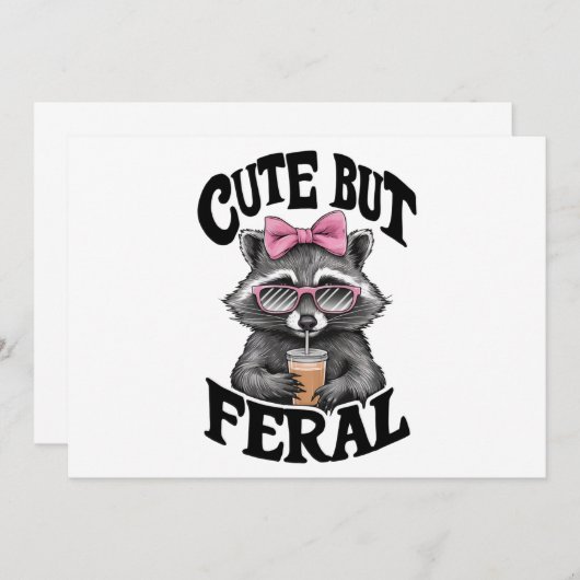 Schattigee maar wilde wasbeer met zonnebril wasbee kaart (Voorkant / Achterkant)