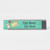 Schattigee Mac houdt van Cheese Custom Chef/Teache Bureau Naambordje (Voorkant)