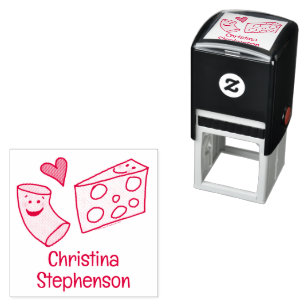Schattigee Mac houdt van Cheese Custom Chef/Teache Zelfinktende Stempel
