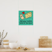 Schattigee Mac houdt van kaas Custom Kinder naam P Poster (Keuken)