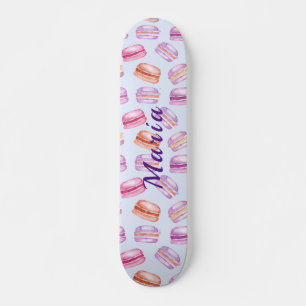 Schattigee macarons aangepaste naam skateboard
