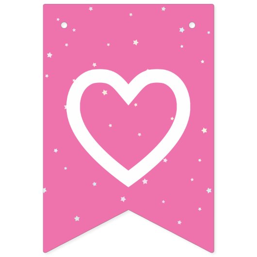 Schattigee magische eenhoorn heet roze meisje happ vlaggetjes (Eerste vlag)