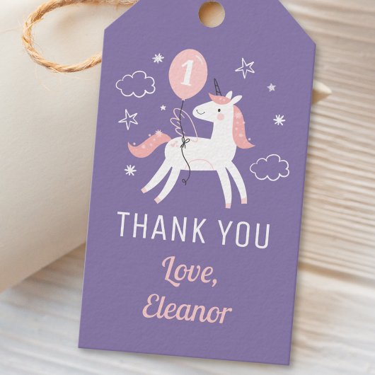 Schattigee Magische Eenhoorn Verjaardag Bedankt Cadeaulabel