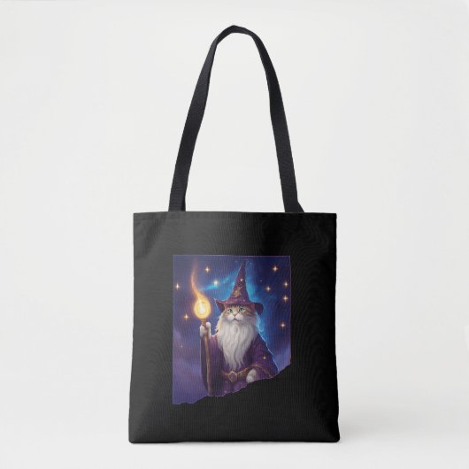 Schattigee magische kattentovenaar Purrfect Wizard Draagtas (Voorkant)