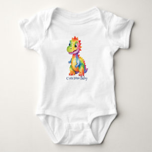 Schattigee magische regenboog dinosaurus Happy Bir Romper