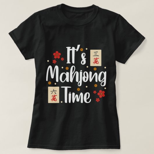 Schattigee mahjong spelers mahjong liefhebbers zij t-shirt (Design voorkant)