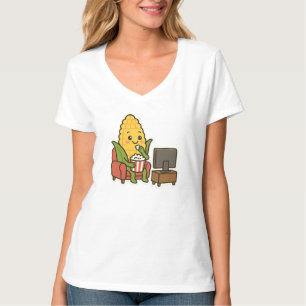 Schattigee maïs tv kijken met popcorn t-shirt
