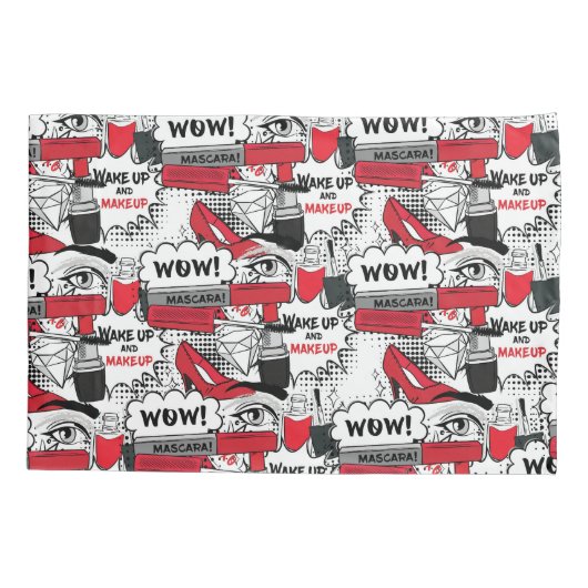 Schattigee make-up meisje kawaii beauty en glam Mo Kussensloop (Achterkant)