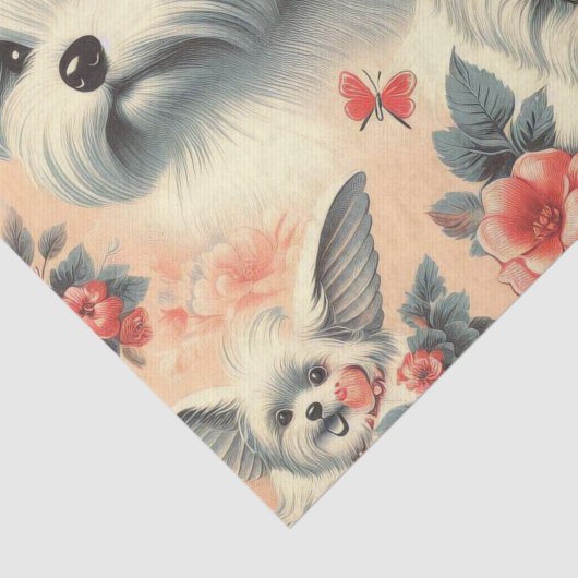 Schattigee Maltese hond Tissuepapier (Detail)