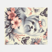 Schattigee Maltese illustratie Fleece Deken (Voorkant (Horizontaal))