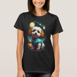 Schattigee Maltipoo Dog Pop Art Kleurrijk Design P T-shirt