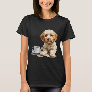 Schattigee Maltipoo met een kopje koffie Maltipoo T-shirt