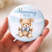 Schattigee mama om Teddy Bear Baby shower Button
