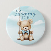 Schattigee mama om Teddy Bear Baby shower Button (Voorkant)