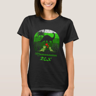 Schattigee Mamasaurus Rex Twee kinder Dinosaurus M T-shirt