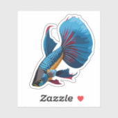 Schattigee man bèta vis Cartoon karakter Sticker (Vel)